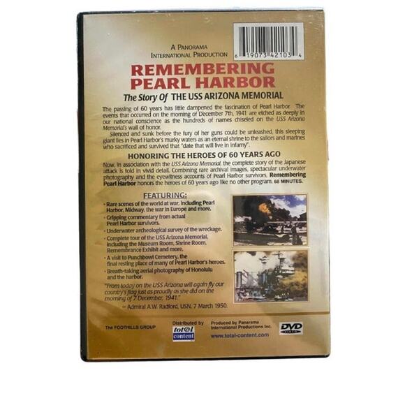 Factory Sealed Remembering Pearl Harbor DVD Format Historical DVD - Picture 2 of 2